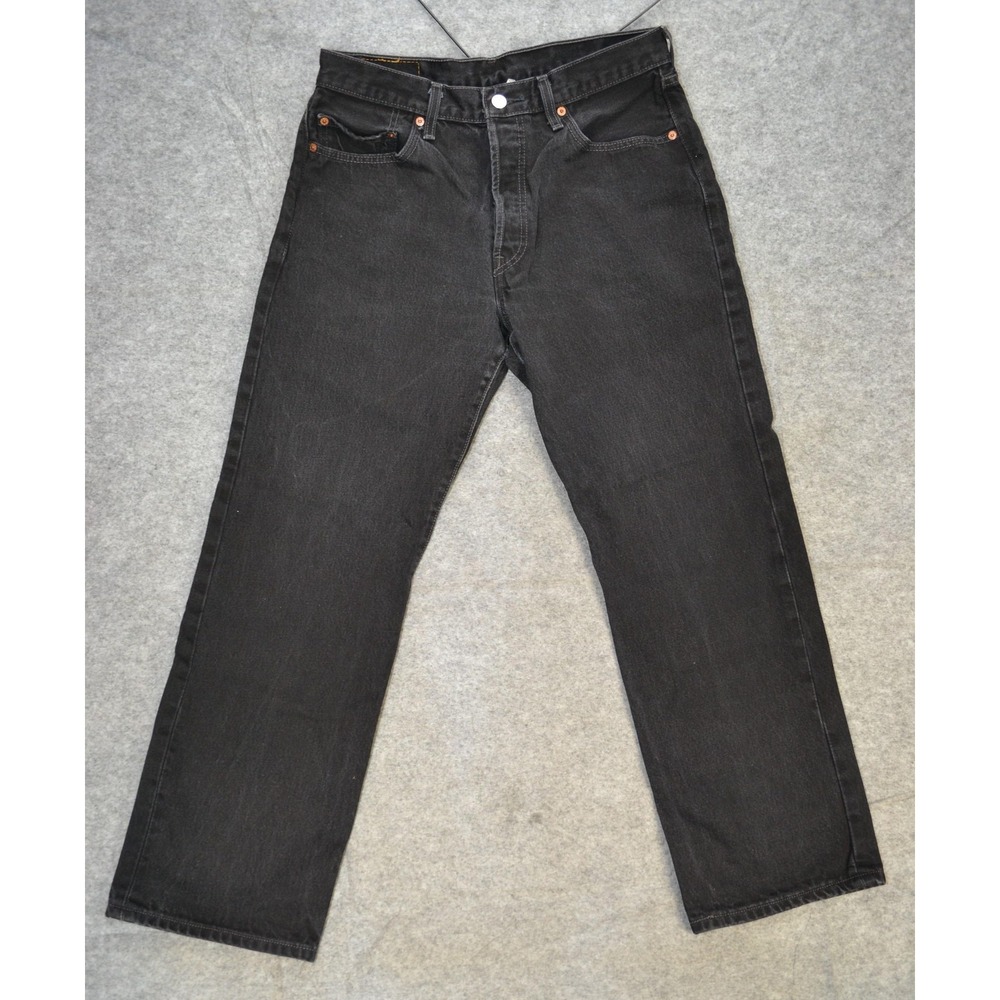 VTG Levis 501 Jeans Mens 32x29 Black‎ Button Straight Original Denim Tag(34x30)
